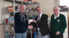 cheque presentation to Ottery St Mary Food Bank